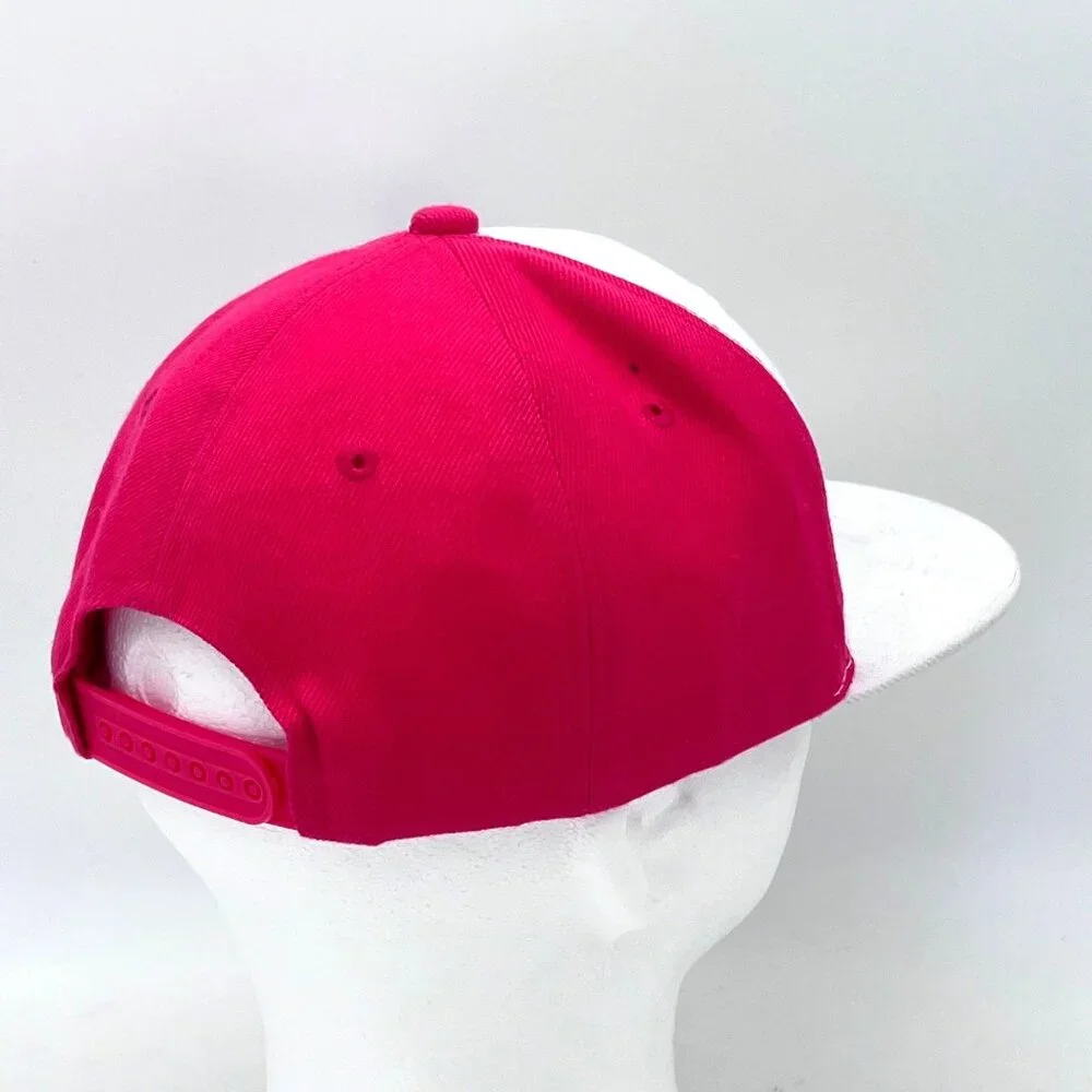 Supergirl Snapback Cap Hat Six Flags Exclusive Pink & White DC Comics Superhero - Picture 8 of 13